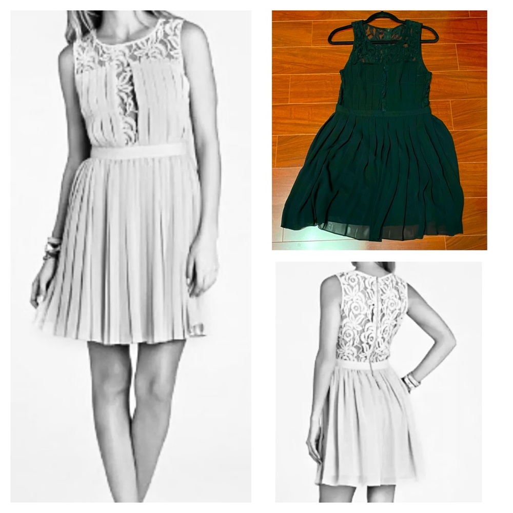 BCBGENERATION - Black Pleat & Lace Cocktail Dress